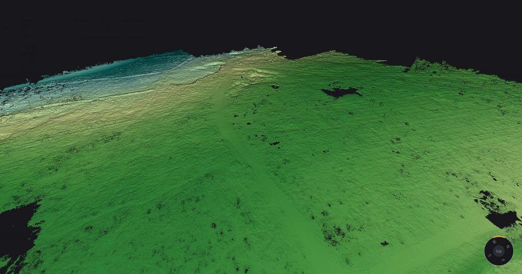 Abbildung 2. Mehrfache Reflexionen eines einzelnen Laserimpulses ermöglichen die Erfassung von Strukturen unterhalb der Vegetationsdecke.